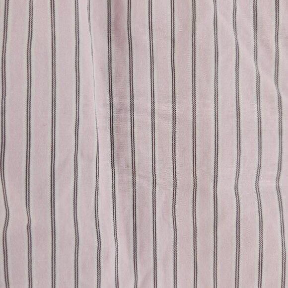 Thomas Pink Long Sleeve Button Up Shirt Men Cotton Striped Pink Slim Size 17 - Picture 13 of 14
